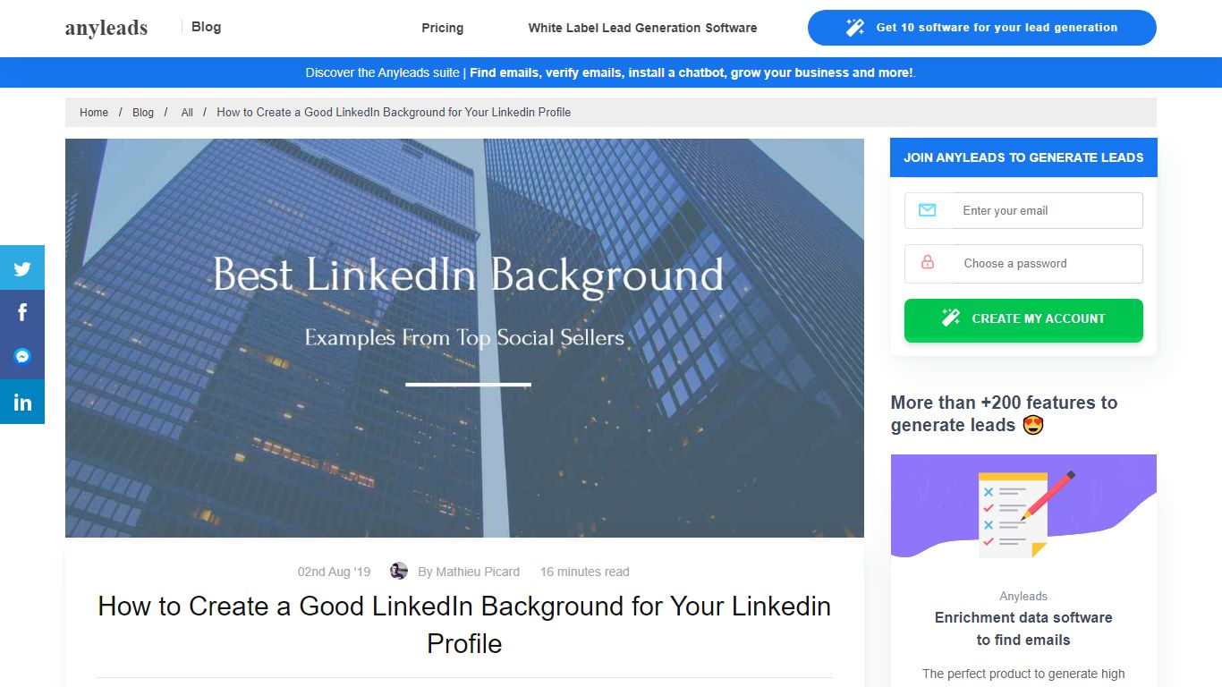 Best LinkedIn Background Examples From Top Social Sellers [100+Leads ...